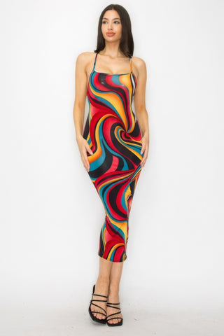 Sexy Swirl Midi Dress