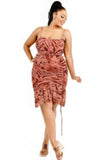 Animal Print Ruffle Hem Dress