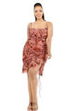 Animal Print Ruffle Hem Dress