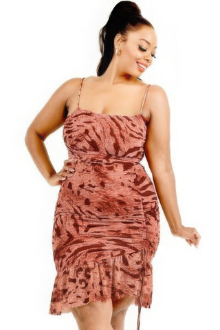Animal Print Ruffle Hem Dress
