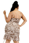 Animal Print Ruffle Hem Dress
