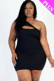 One Shoulder Peek a Boo Mini Dress