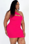 One Shoulder Peek a Boo Mini Dress