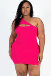 One Shoulder Peek a Boo Mini Dress