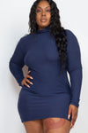 Mock Neck Mini Dress