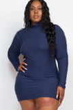 Mock Neck Mini Dress