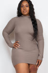 Mock Neck Mini Dress
