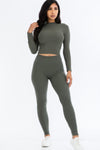 Mock Neck Leggings Set