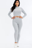 Mock Neck Leggings Set