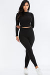 Mock Neck Leggings Set