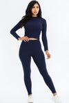 Mock Neck Leggings Set