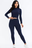 Mock Neck Leggings Set