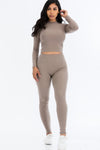 Mock Neck Leggings Set