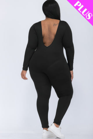 Back Plunge Bodycon Jumpsuit
