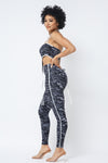 Mesh Word Print Halter Set