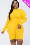Mock Neck Biker Shorts Set (Bright's)