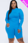 Mock Neck Biker Shorts Set (Bright's)