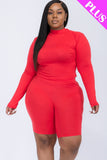 Mock Neck Biker Shorts Set (Bright's)