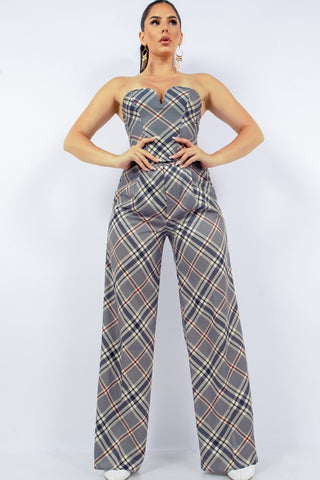Poised In Plaid Pants Set