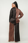 Cheetah Block Pants Set
