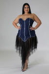 Denim & Tulle Tube Dress