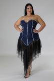 Denim & Tulle Tube Dress
