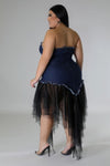 Denim & Tulle Tube Dress