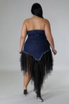 Denim & Tulle Tube Dress