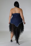 Denim & Tulle Tube Dress